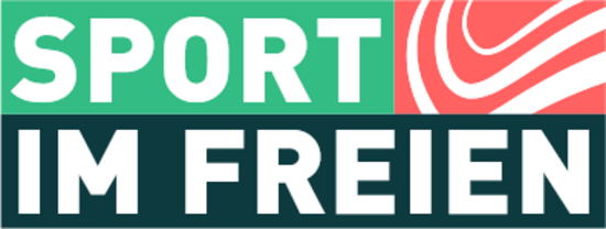 grün-rot-dunkelgrünes Logo: Sport im Freien