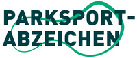 dunkelgrüner Schriftzug Parksportabzeichen mit hellgrünem Band
