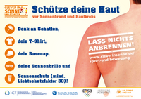 Poster mit Verhaltenstipps zum Schutz der Haut