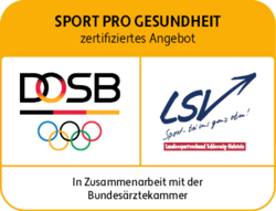 gelb-weißes Logo: DOSB in Zusammenarbeit mit dem LSV